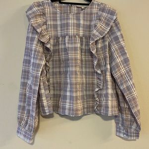 LOFT Ruffle Blouse Sz Large like new!!